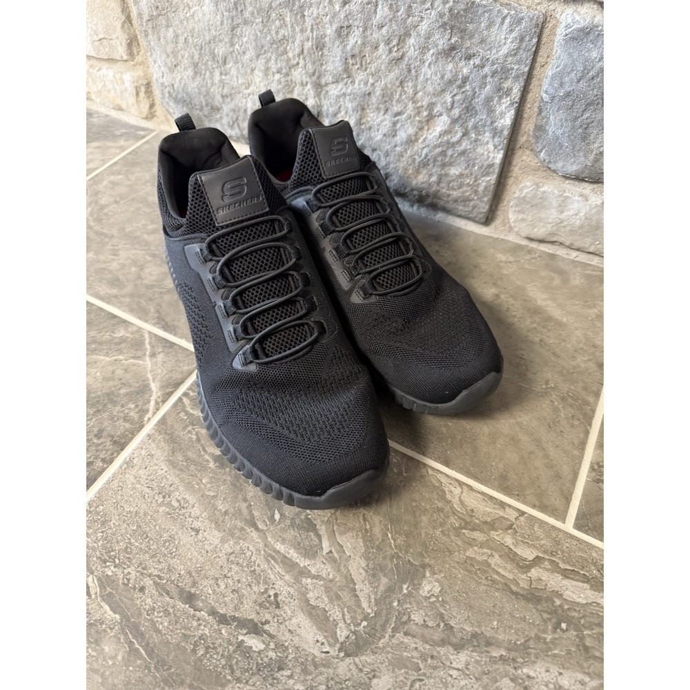 Skechers Shoes Mens Size 12 Cessnock Soft Toe Work Black Textile Slip Resistant